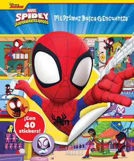 MI PRIMER BUSCA Y ENCUENTRA CON PEGATINAS SPIDEY