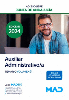 AUXILIAR ADMINISTRATIVO /A 2024 JUNTA DE ANDALUCIA TEMARIO VOL 03