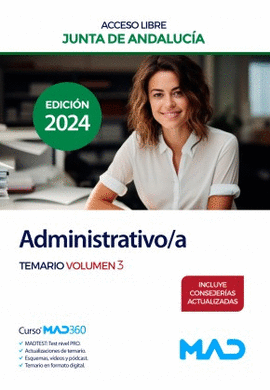 ADMINISTRATIVO /A 2024 JUNTA DE ANDALUCIA TEMARIO VOL 03