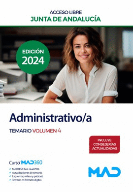 ADMINISTRATIVO /A 2024 JUNTA DE ANDALUCIA TEMARIO VOL 04