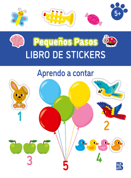 PEQUEÑOS PASOS LIBRO DE STICKERS APRENDO A CONTAR +5